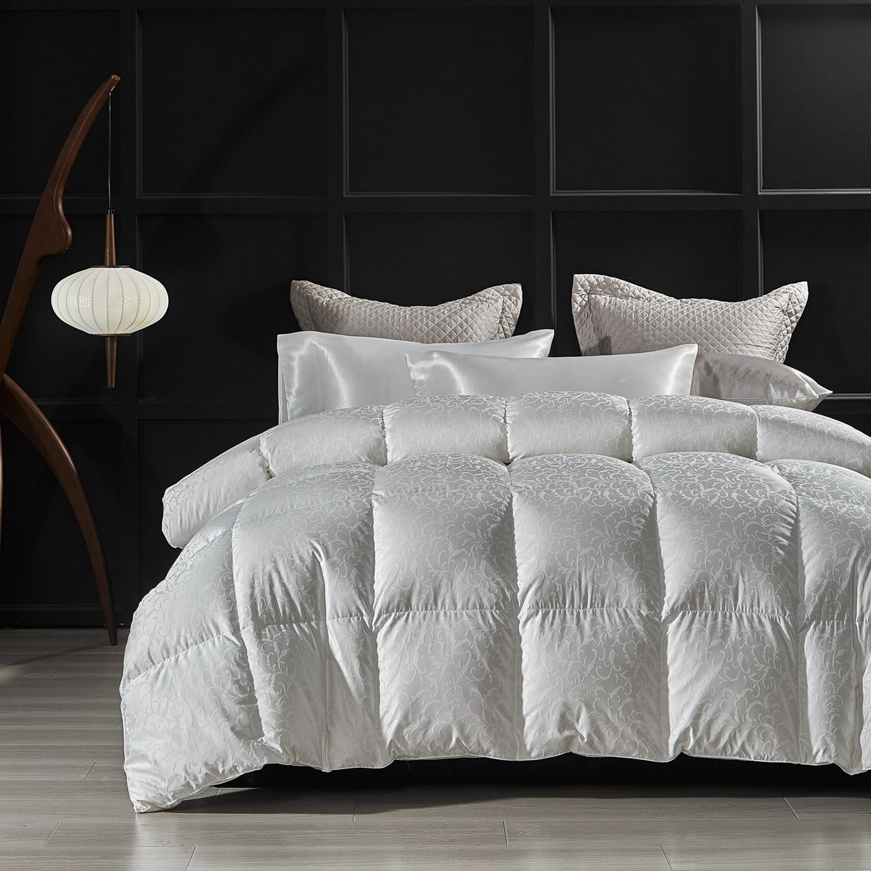 91家纺网 家纺一手货源 找家纺 暖羽屋羽绒馆 2025新款超精密金银丝大提花羽毛被子 羽绒被芯 羽绒被婚庆 95白鹅绒丝被 洛威尔 白