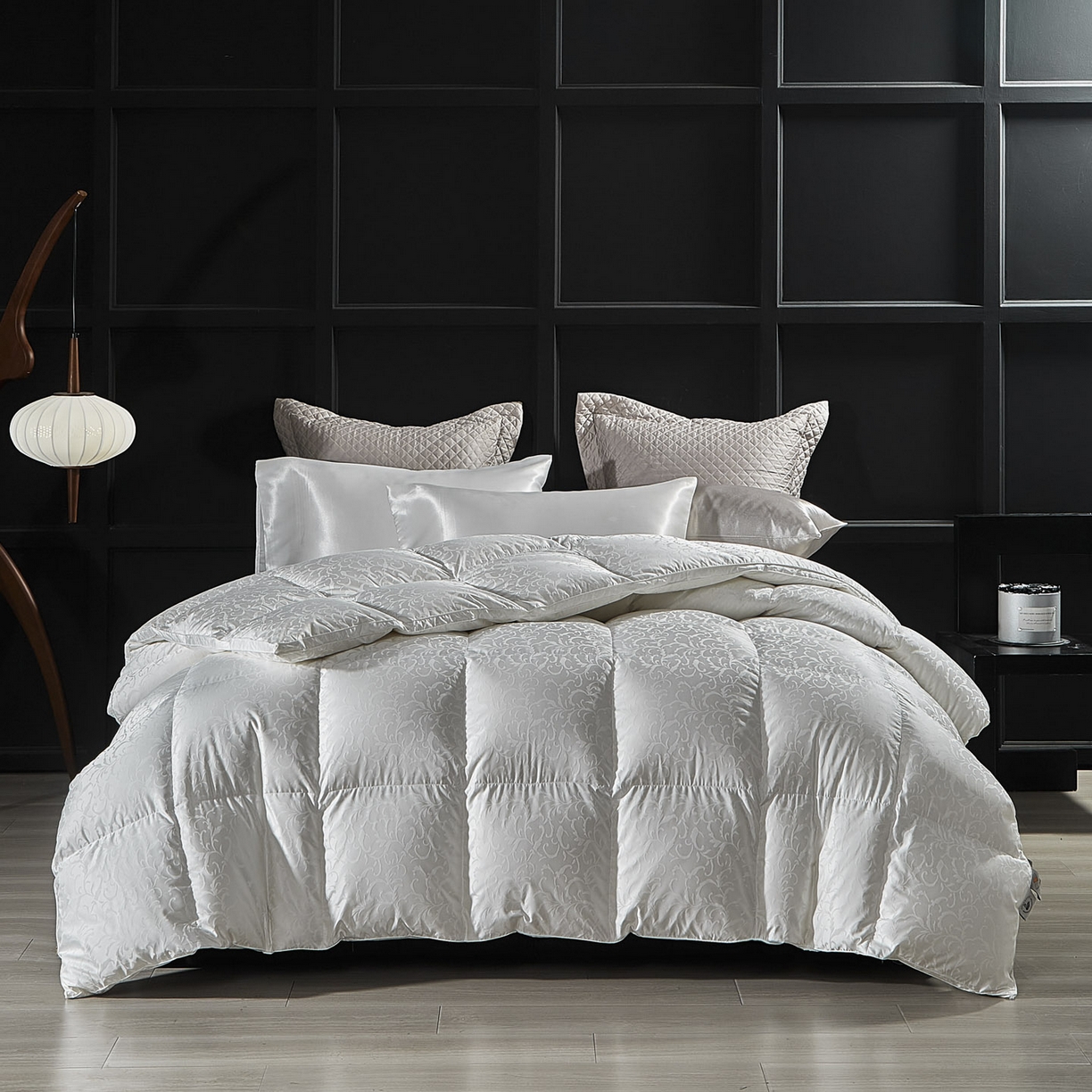 91家纺网 家纺一手货源 找家纺 暖羽屋羽绒馆 2025新款超精密金银丝大提花羽毛被子 羽绒被芯 羽绒被婚庆 95白鹅绒丝被 洛威尔 白