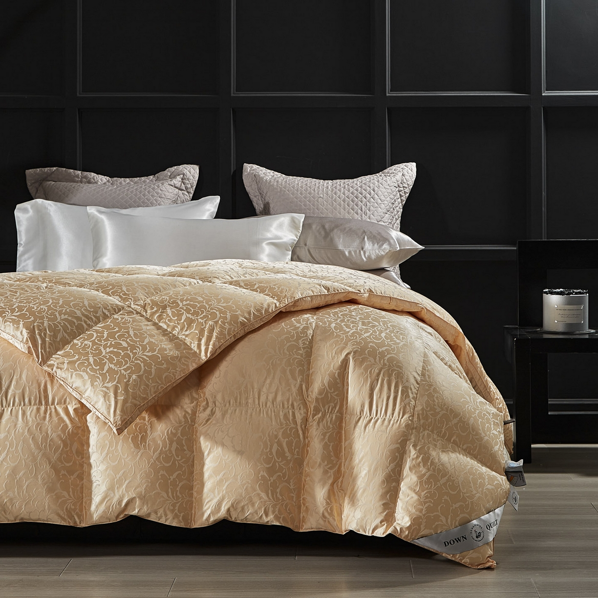 91家纺网 家纺一手货源 找家纺 暖羽屋羽绒馆 2025新款超精密金银丝大提花羽毛被子 羽绒被芯 羽绒被婚庆 95白鹅绒丝被 洛威尔 金