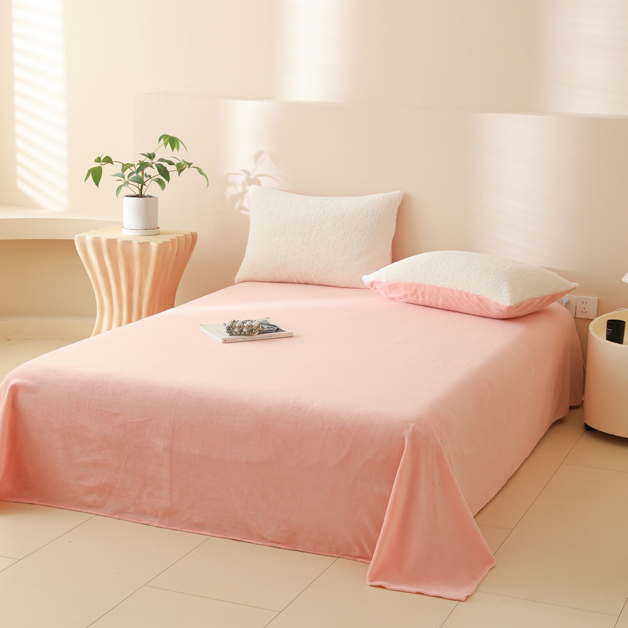 91家纺网 家纺一手货源 找家纺 （总）眠博士 2025新款A类泰迪绒牛奶绒纯色四件套