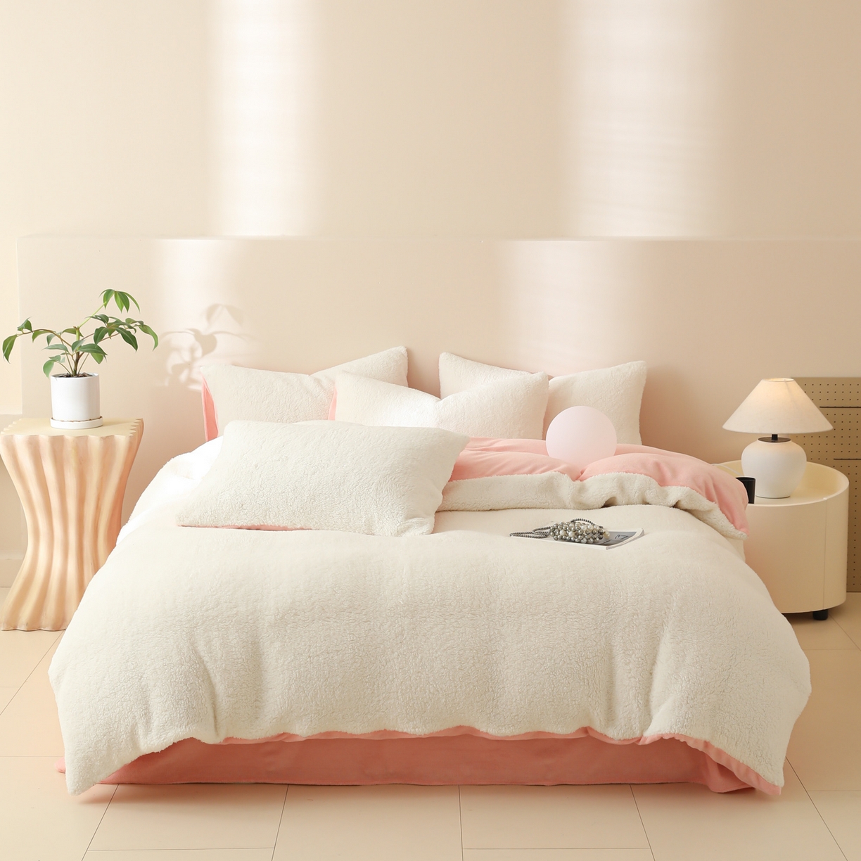 91家纺网 家纺一手货源 找家纺 （总）眠博士 2025新款A类泰迪绒牛奶绒纯色四件套