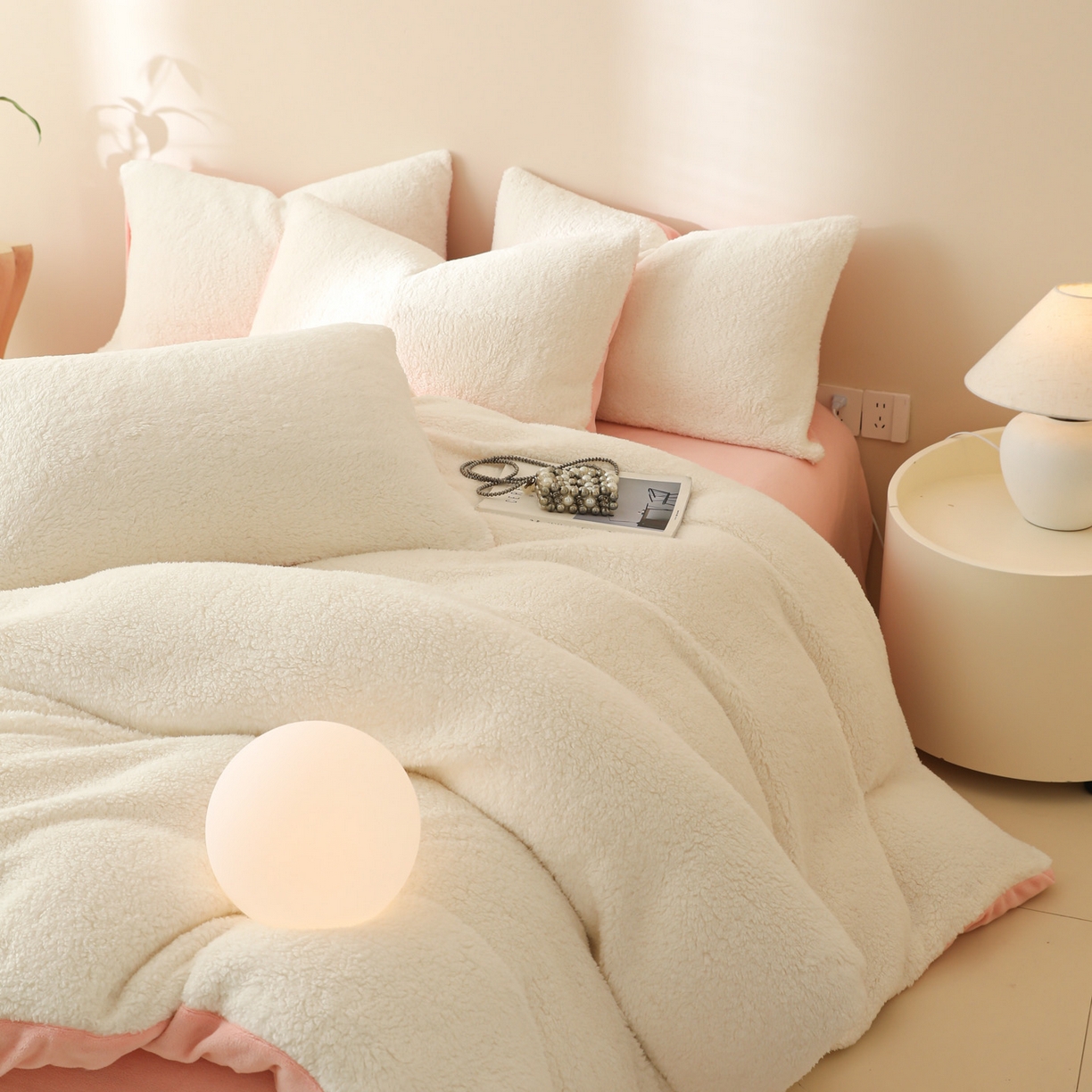 91家纺网 家纺一手货源 找家纺 （总）眠博士 2025新款A类泰迪绒牛奶绒纯色四件套