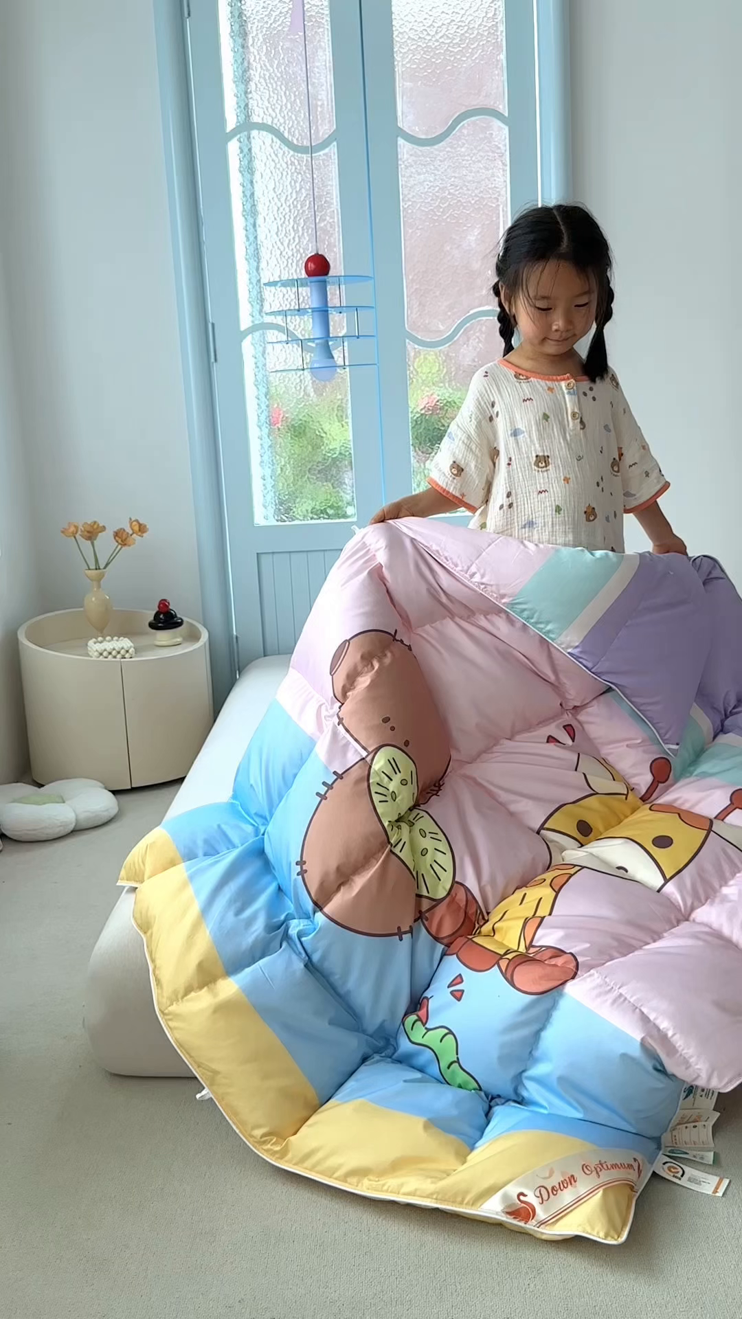 91家纺网 家纺一手货源 找家纺 暖羽屋羽绒馆 2025新款羽绒丝被芯春秋羽毛被儿童羽绒被子白鹅绒被芯婴幼儿园1.5米1.2米冬被 水果鹿鹿