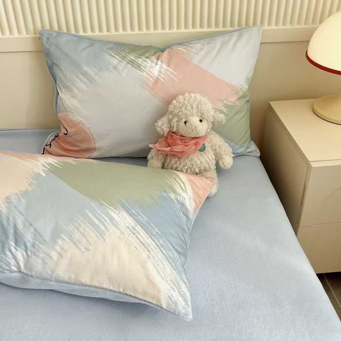 91家纺网 家纺一手货源 找家纺 晨希家居 2025A面40支全棉印花B版高克重牛奶绒棉加绒多规格套件棉加绒  晚风入意