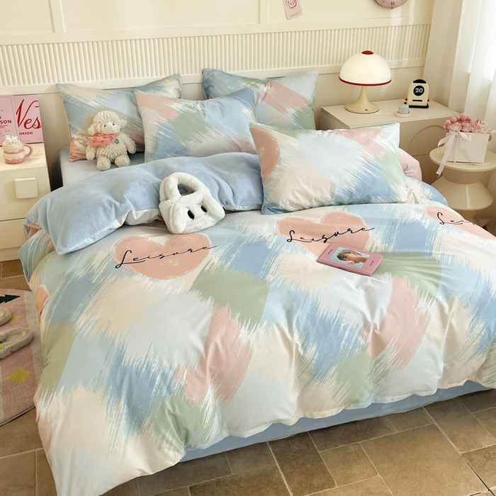 91家纺网 家纺一手货源 找家纺 晨希家居 2025A面40支全棉印花B版高克重牛奶绒棉加绒多规格套件棉加绒  晚风入意