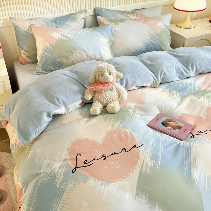 91家纺网 家纺一手货源 找家纺 晨希家居 2025A面40支全棉印花B版高克重牛奶绒棉加绒多规格套件棉加绒  晚风入意