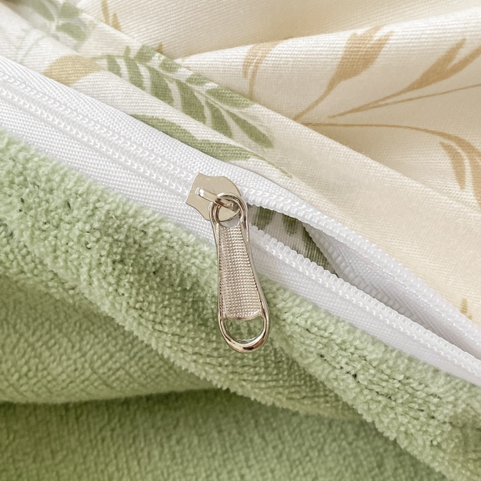 91家纺网 家纺一手货源 找家纺 晨希家居 2025A面40支全棉印花B版高克重牛奶绒棉加绒多规格套件棉加绒  仙草