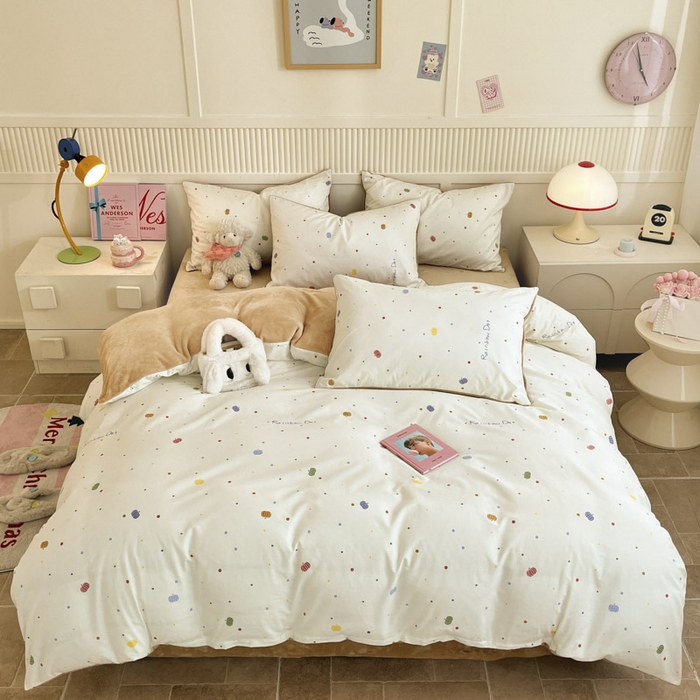 晨希家居 2025A面40支全棉印花B版高克重牛奶绒棉加绒多规格套件棉加绒  星空宇宙