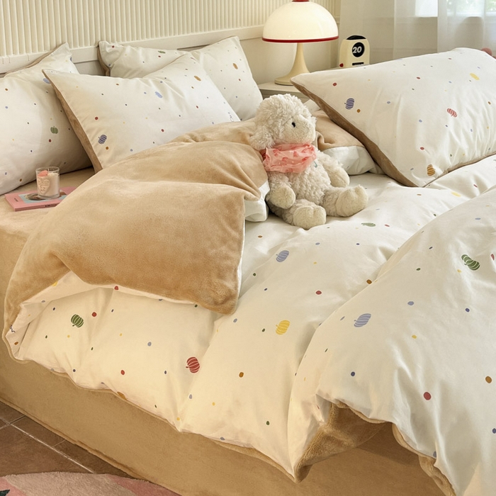 91家纺网 家纺一手货源 找家纺 晨希家居 2025A面40支全棉印花B版高克重牛奶绒棉加绒多规格套件棉加绒  星空宇宙