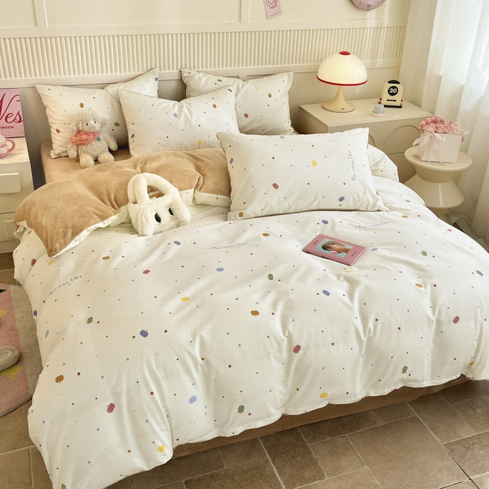 91家纺网 家纺一手货源 找家纺 晨希家居 2025A面40支全棉印花B版高克重牛奶绒棉加绒多规格套件棉加绒  星空宇宙