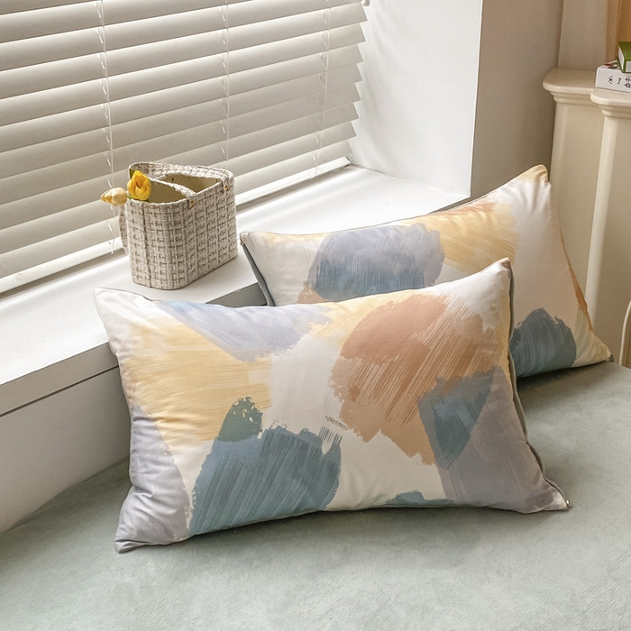 91家纺网 家纺一手货源 找家纺 晨希家居 2025A面40支全棉印花B版高克重牛奶绒棉加绒多规格套件棉加绒  油画旋律