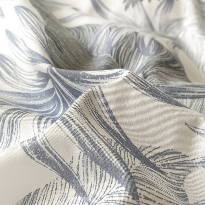 91家纺网 家纺一手货源 找家纺 晨希家居 2025A面40支全棉印花B版高克重牛奶绒棉加绒多规格套件棉加绒  羽毛-灰