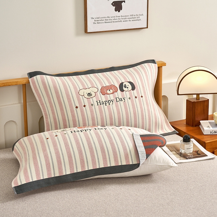 91家纺网 家纺一手货源 找家纺 （总）棠薇家纺 2025新款精梳棉六层纱单枕巾 枕巾单件