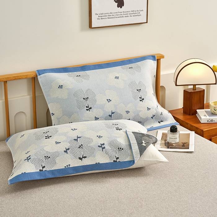 91家纺网 家纺一手货源 找家纺 （总）棠薇家纺 2025新款精梳棉六层纱单枕巾 枕巾单件