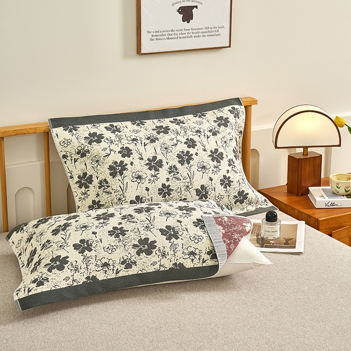 91家纺网 家纺一手货源 找家纺 （总）棠薇家纺 2025新款精梳棉六层纱单枕巾 枕巾单件