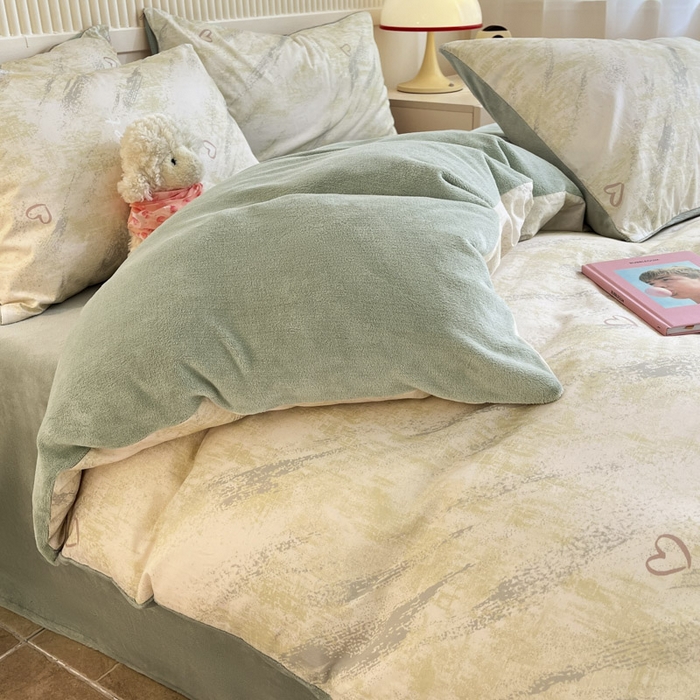 91家纺网 家纺一手货源 找家纺 晨希家居 2025A面40支全棉印花B版高克重牛奶绒棉加绒多规格套件棉加绒  雨浔