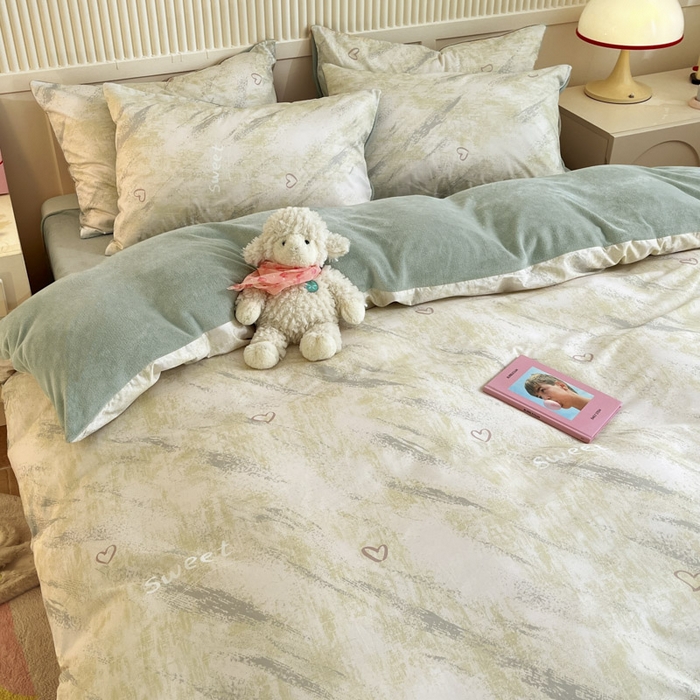 91家纺网 家纺一手货源 找家纺 晨希家居 2025A面40支全棉印花B版高克重牛奶绒棉加绒多规格套件棉加绒  雨浔