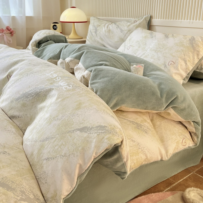 91家纺网 家纺一手货源 找家纺 晨希家居 2025A面40支全棉印花B版高克重牛奶绒棉加绒多规格套件棉加绒  雨浔