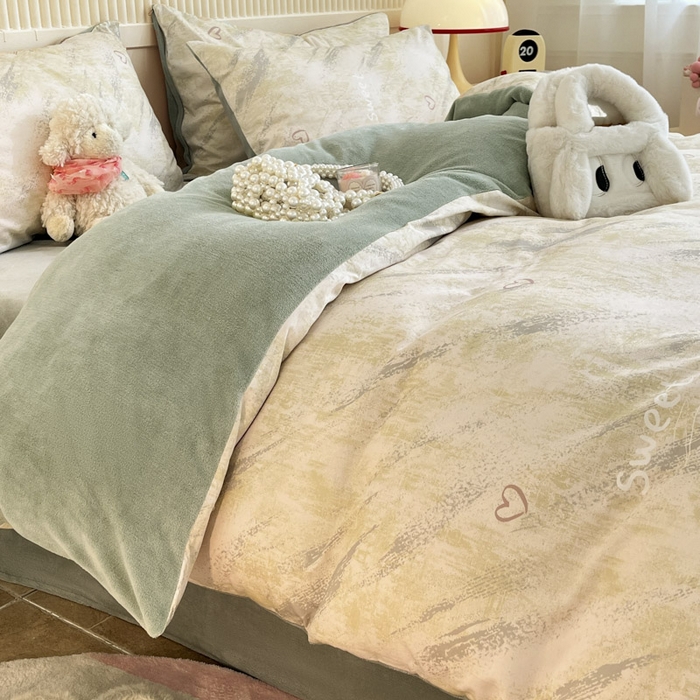 91家纺网 家纺一手货源 找家纺 晨希家居 2025A面40支全棉印花B版高克重牛奶绒棉加绒多规格套件棉加绒  雨浔