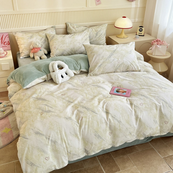 91家纺网 家纺一手货源 找家纺 晨希家居 2025A面40支全棉印花B版高克重牛奶绒棉加绒多规格套件棉加绒  雨浔