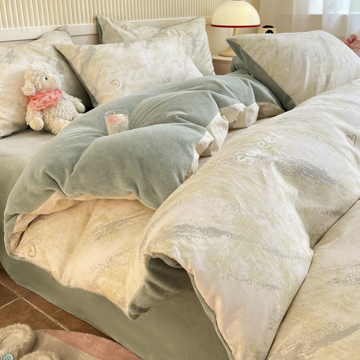 91家纺网 家纺一手货源 找家纺 晨希家居 2025A面40支全棉印花B版高克重牛奶绒棉加绒多规格套件棉加绒  雨浔