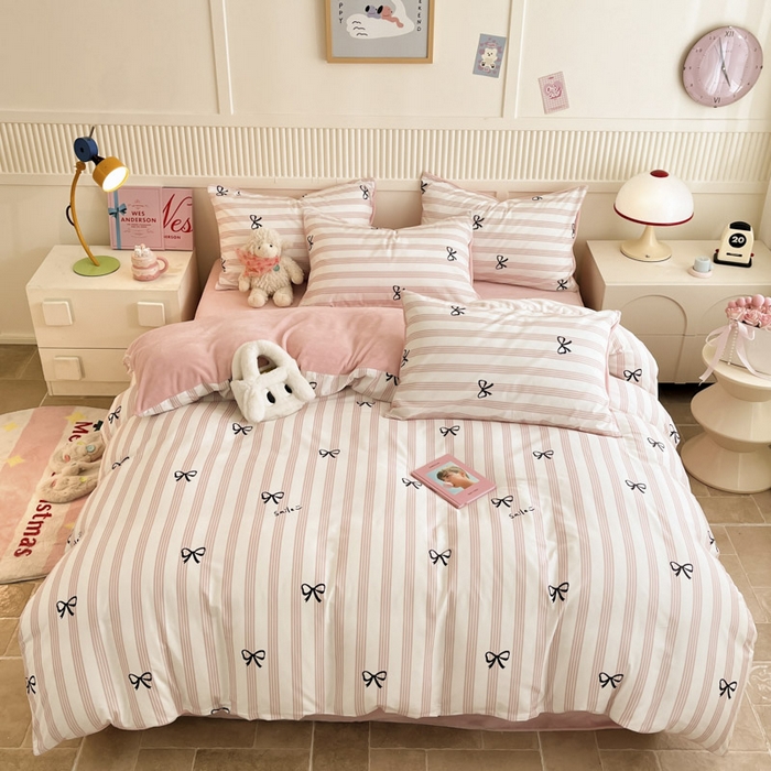 晨希家居 2025A面40支全棉印花B版高克重牛奶绒棉加绒多规格套件棉加绒  知遇