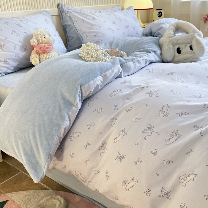 91家纺网 家纺一手货源 找家纺 晨希家居 2025A面40支全棉印花B版高克重牛奶绒棉加绒多规格套件棉加绒 晚风逐梦