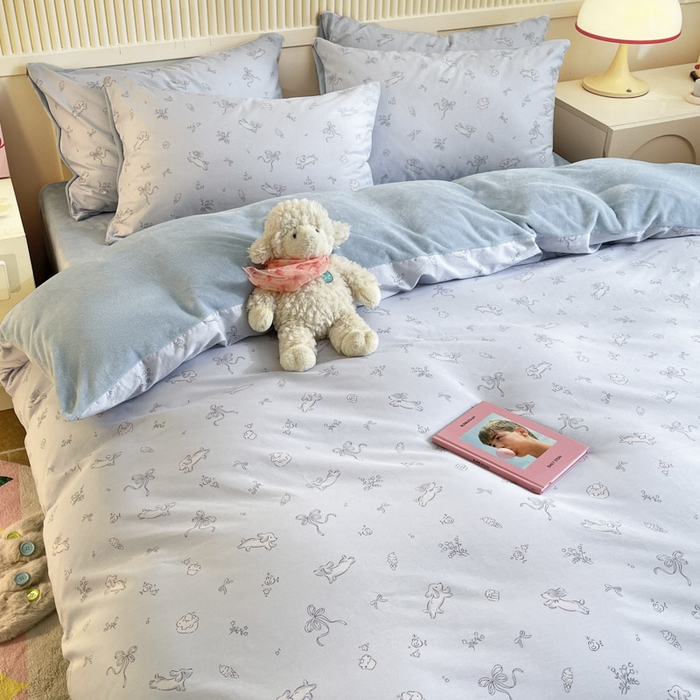 91家纺网 家纺一手货源 找家纺 晨希家居 2025A面40支全棉印花B版高克重牛奶绒棉加绒多规格套件棉加绒 晚风逐梦