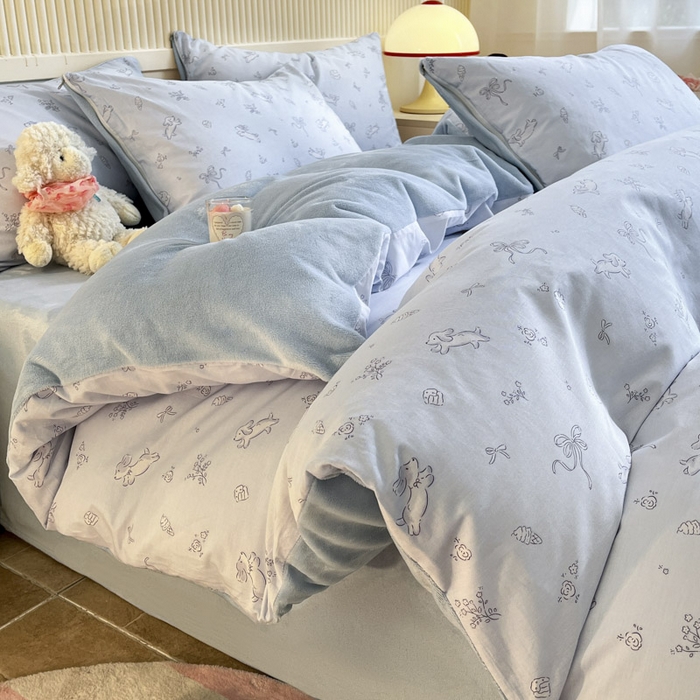 91家纺网 家纺一手货源 找家纺 晨希家居 2025A面40支全棉印花B版高克重牛奶绒棉加绒多规格套件棉加绒 晚风逐梦