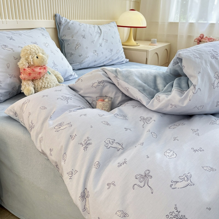 91家纺网 家纺一手货源 找家纺 晨希家居 2025A面40支全棉印花B版高克重牛奶绒棉加绒多规格套件棉加绒 晚风逐梦