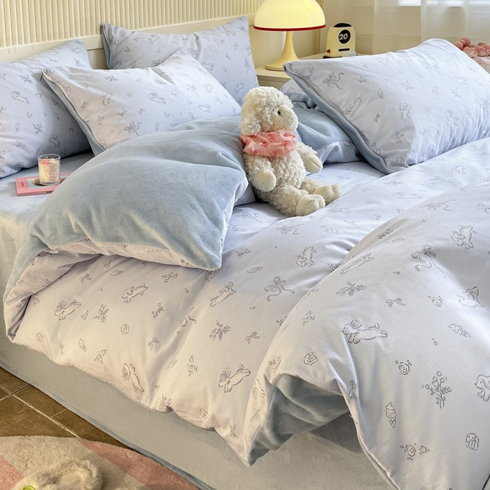 91家纺网 家纺一手货源 找家纺 晨希家居 2025A面40支全棉印花B版高克重牛奶绒棉加绒多规格套件棉加绒 晚风逐梦