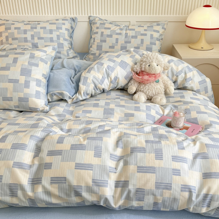 91家纺网 家纺一手货源 找家纺 晨希家居 2025A面40支全棉印花B版高克重牛奶绒棉加绒多规格套件棉加绒 子影