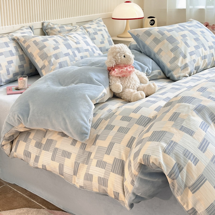 91家纺网 家纺一手货源 找家纺 晨希家居 2025A面40支全棉印花B版高克重牛奶绒棉加绒多规格套件棉加绒 子影