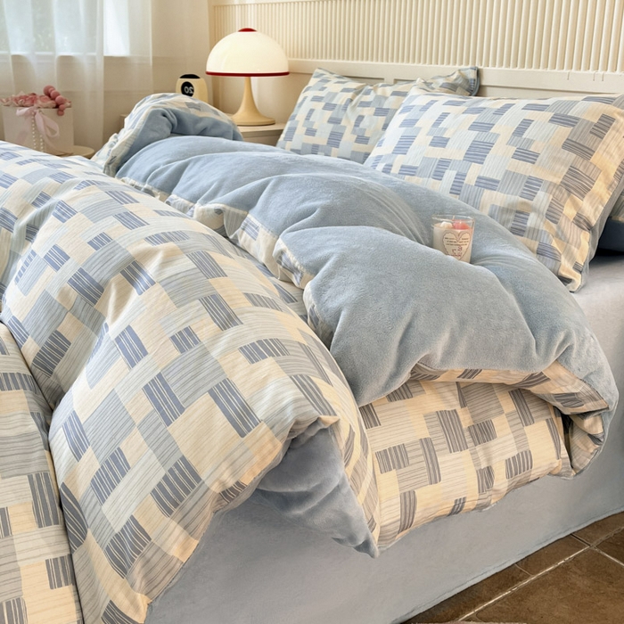 91家纺网 家纺一手货源 找家纺 晨希家居 2025A面40支全棉印花B版高克重牛奶绒棉加绒多规格套件棉加绒 子影