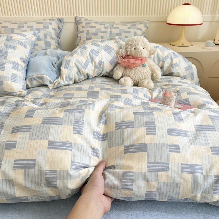 91家纺网 家纺一手货源 找家纺 晨希家居 2025A面40支全棉印花B版高克重牛奶绒棉加绒多规格套件棉加绒 子影