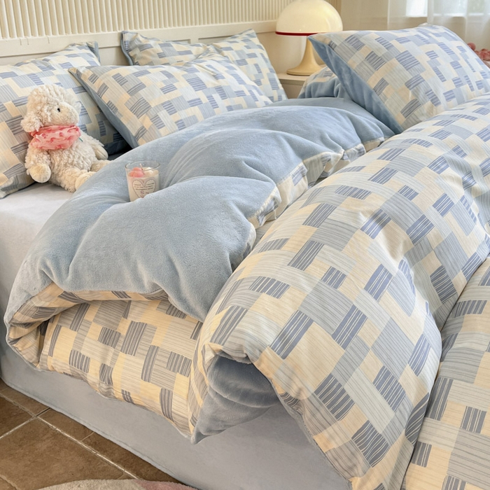 91家纺网 家纺一手货源 找家纺 晨希家居 2025A面40支全棉印花B版高克重牛奶绒棉加绒多规格套件棉加绒 子影