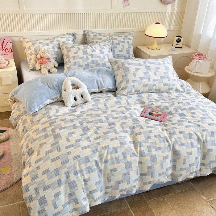 91家纺网 家纺一手货源 找家纺 晨希家居 2025A面40支全棉印花B版高克重牛奶绒棉加绒多规格套件棉加绒 子影