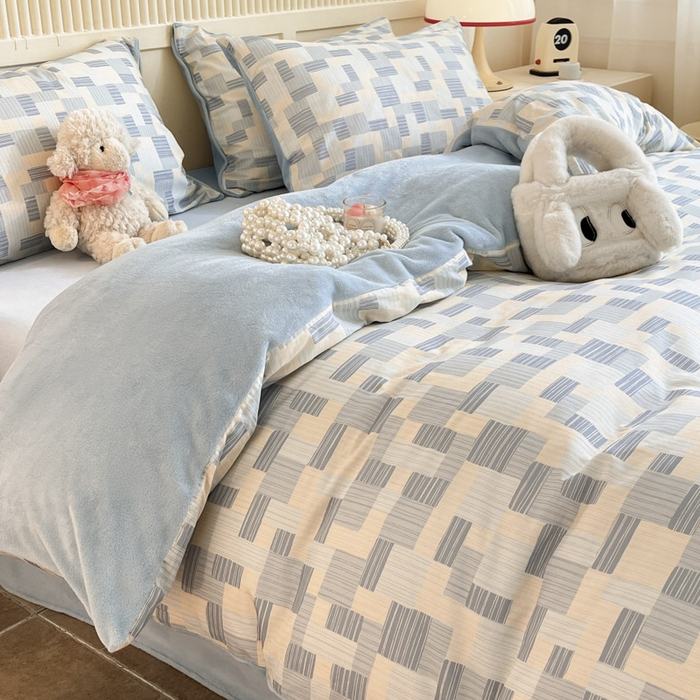 91家纺网 家纺一手货源 找家纺 晨希家居 2025A面40支全棉印花B版高克重牛奶绒棉加绒多规格套件棉加绒 子影