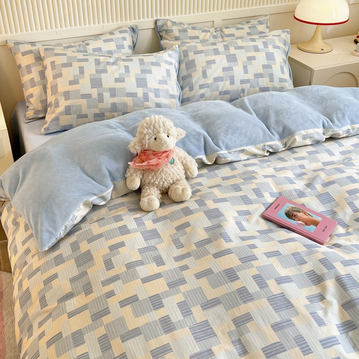 91家纺网 家纺一手货源 找家纺 晨希家居 2025A面40支全棉印花B版高克重牛奶绒棉加绒多规格套件棉加绒 子影