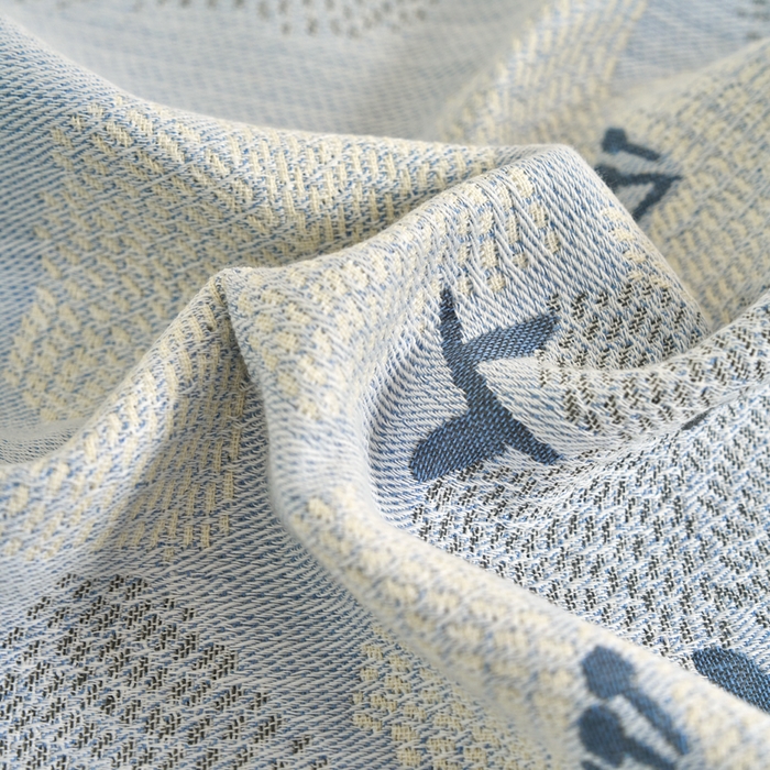 91家纺网 家纺一手货源 找家纺 棠薇家纺 2025新款精梳棉六层纱单枕巾 枕巾单件 勿忘我蓝