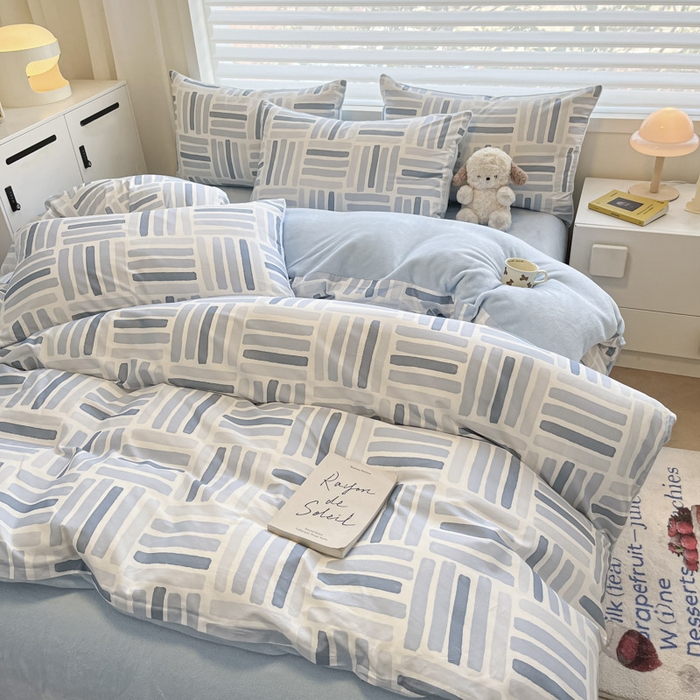 91家纺网 家纺一手货源 找家纺 晨希家居 2025A面40支全棉印花B版高克重牛奶绒棉加绒多规格套件棉加绒-巴克斯