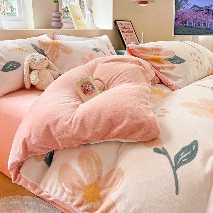 91家纺网 家纺一手货源 找家纺 （总）雅居纺家纺 2025新款高克重牛奶绒印花单被套