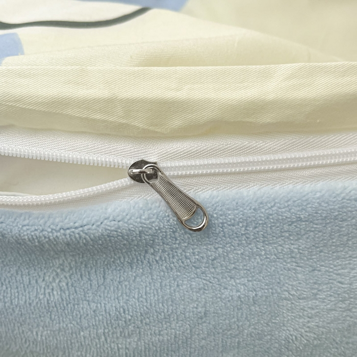 91家纺网 家纺一手货源 找家纺 晨希家居 2025A面40支全棉印花B版高克重牛奶绒棉加绒多规格套件棉加绒-波点狗