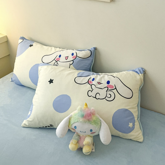 91家纺网 家纺一手货源 找家纺 晨希家居 2025A面40支全棉印花B版高克重牛奶绒棉加绒多规格套件棉加绒-波点狗