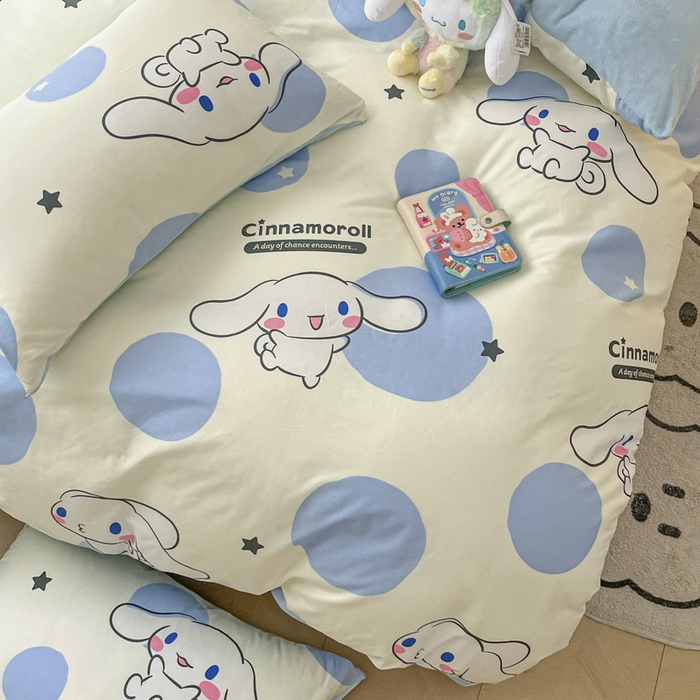 91家纺网 家纺一手货源 找家纺 晨希家居 2025A面40支全棉印花B版高克重牛奶绒棉加绒多规格套件棉加绒-波点狗