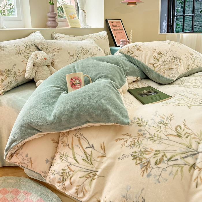 91家纺网 家纺一手货源 找家纺 （总）雅居纺家纺 2025新款高克重牛奶绒印花单被套