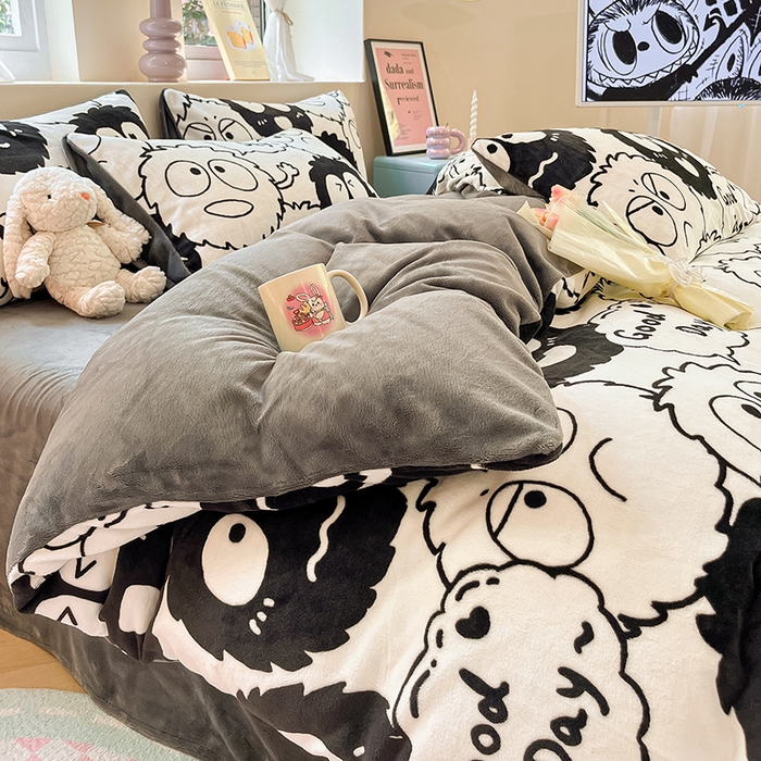 91家纺网 家纺一手货源 找家纺 （总）雅居纺家纺 2025新款高克重牛奶绒印花单被套