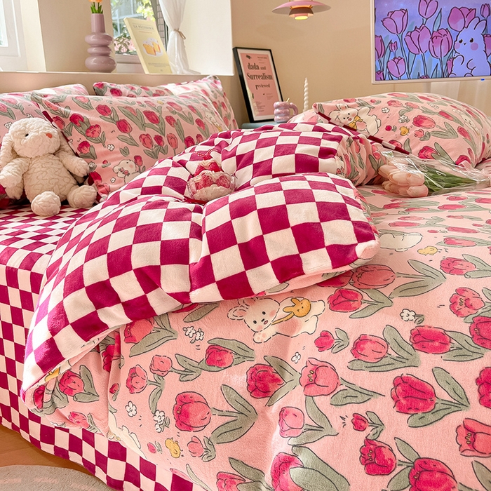 91家纺网 家纺一手货源 找家纺 （总）雅居纺家纺 2025新款高克重牛奶绒印花单被套