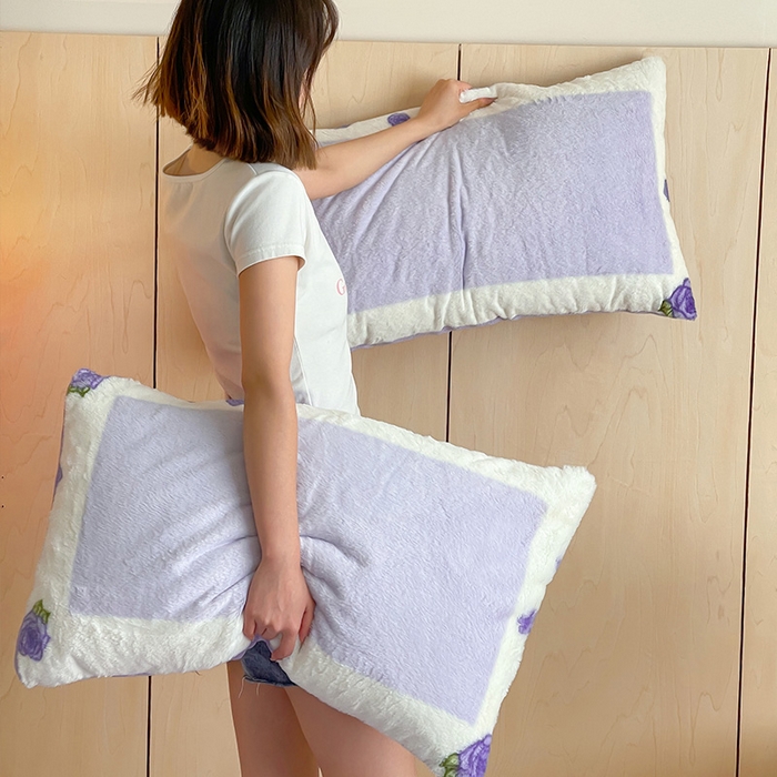 91家纺网 家纺一手货源 找家纺 安哆啦家纺 2025新款兔毛绒大版卡通牛奶绒兔兔绒印花四件套 紫花蝶