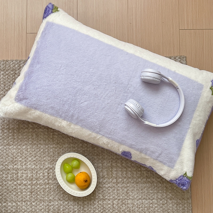 91家纺网 家纺一手货源 找家纺 安哆啦家纺 2025新款兔毛绒大版卡通牛奶绒兔兔绒印花四件套 紫花蝶